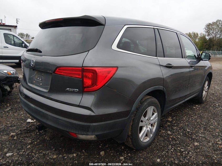 Vin: 5fnyf6h14gb079931, lot: 46657734, honda pilot lx 20164