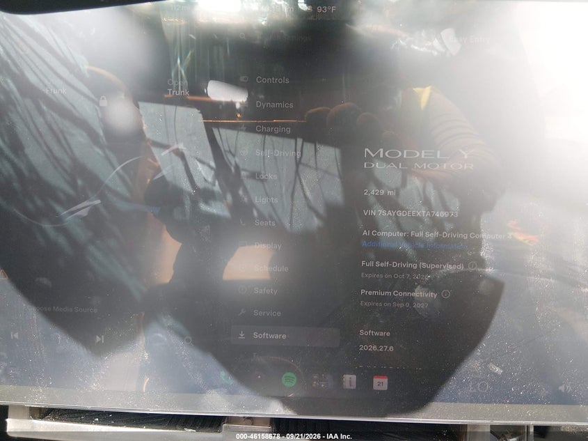TESLA MODEL Y 2026 VIN 7SAYGDEEXTA746973
