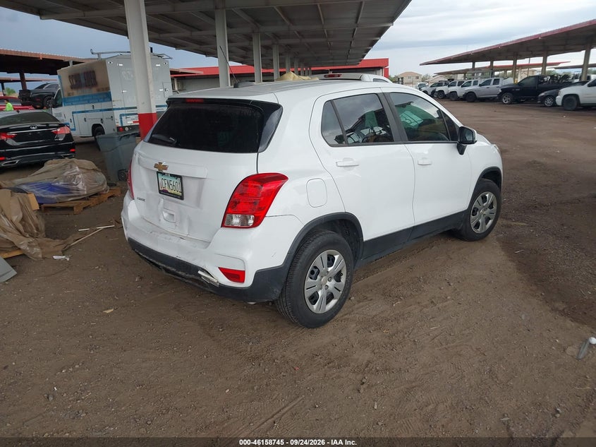 Vin: kl7cjksb6jb601887, lot: 46658544, chevrolet trax ls 20184