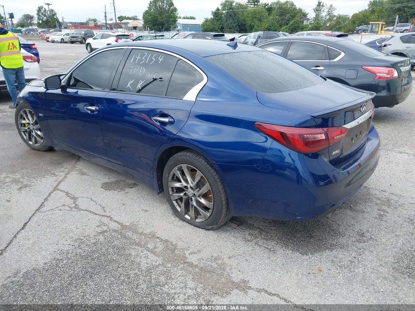 Vin: jn1ev7ar8jm611968, lot: 46658604, infiniti q50 3.0t luxe/3.0t sport 20183