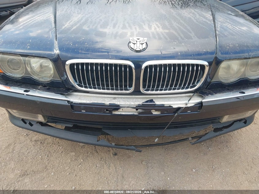 BMW 740IA 2000 VIN WBAGG8343YDN78053