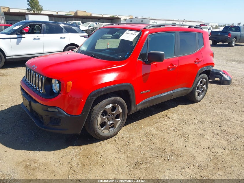 Vin: zaccjaab0hpf03047, lot: 46658818, jeep renegade sport fwd 20172