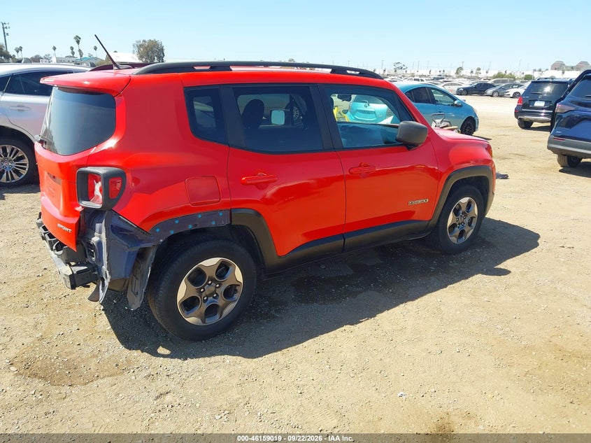 Vin: zaccjaab0hpf03047, lot: 46658818, jeep renegade sport fwd 20174