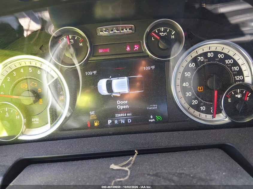 RAM 1500 2013 VIN 1C6RR7JT9DS702303