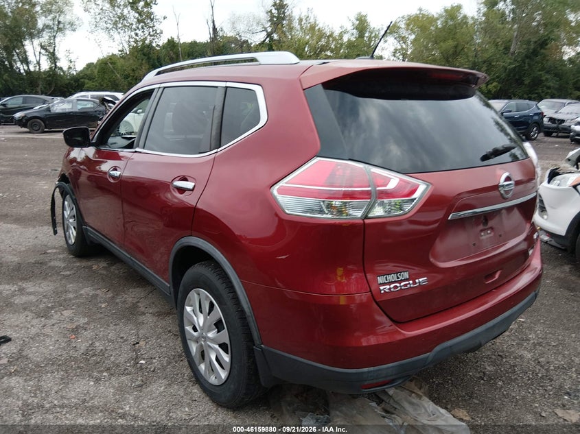Vin: knmat2mv3gp659804, lot: 46659679, nissan rogue s 20163