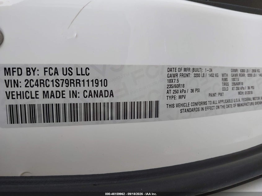 2024 CHRYSLER PACIFICA HYBRID S APPEARANCE PKG · Фото 9