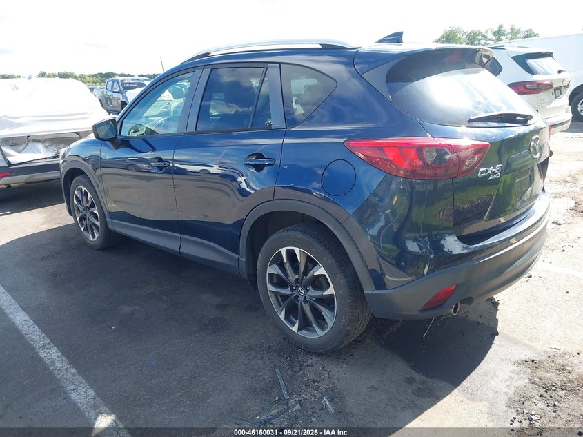 Vin: jm3ke4dy4g0808256, lot: 46659830, mazda cx-5 grand touring 20163