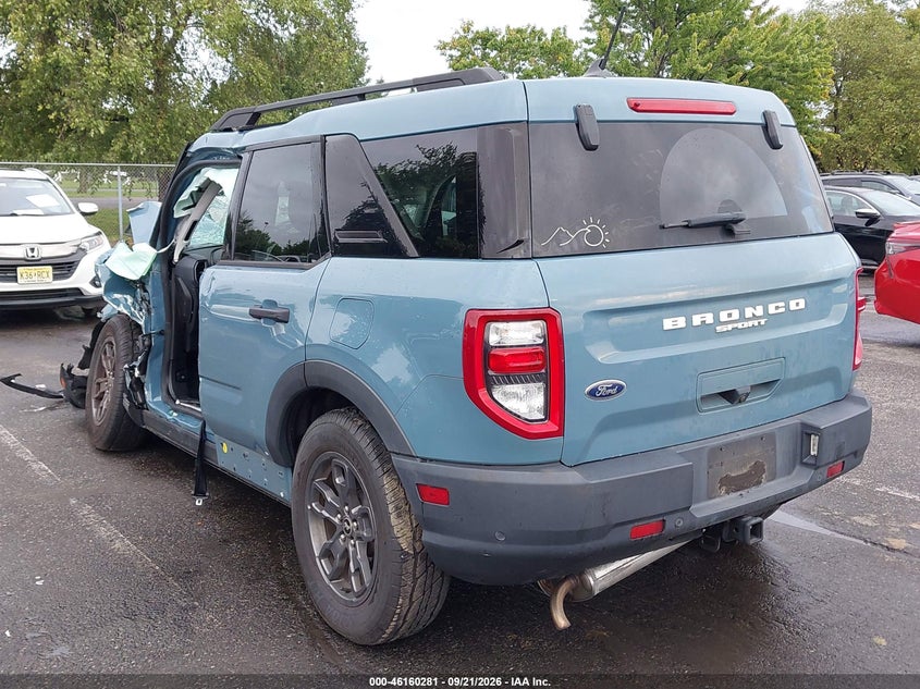 Vin: 3fmcr9b67nrd11663, lot: 46660080, ford bronco sport big bend 20223