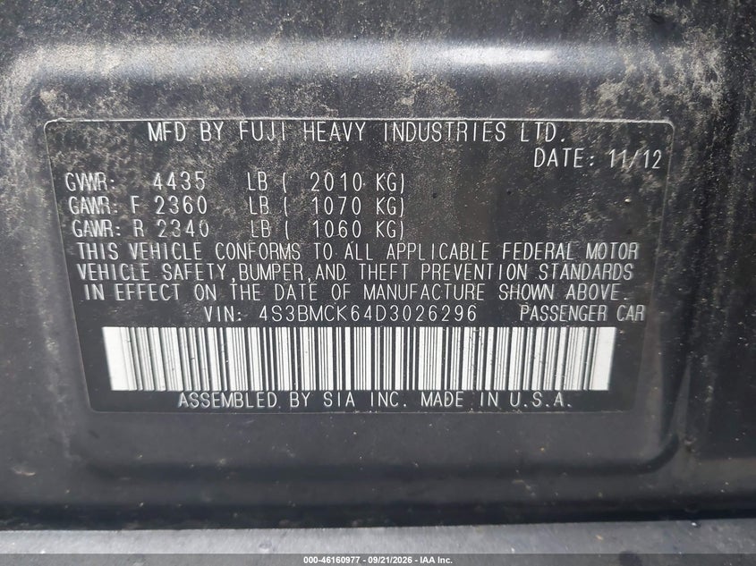 2013 SUBARU LEGACY 2.5I LIMITED · Фото 9