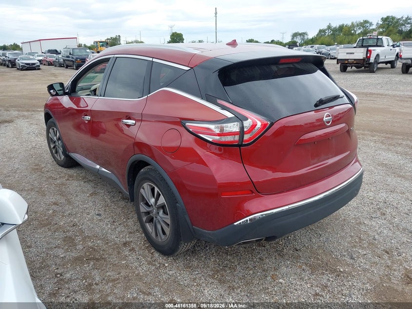 Vin: 5n1az2mg1gn130522, lot: 46661157, nissan murano sl 20163
