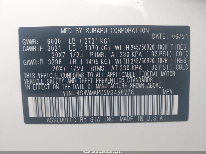 2021 SUBARU ASCENT LIMITED · Фото 9