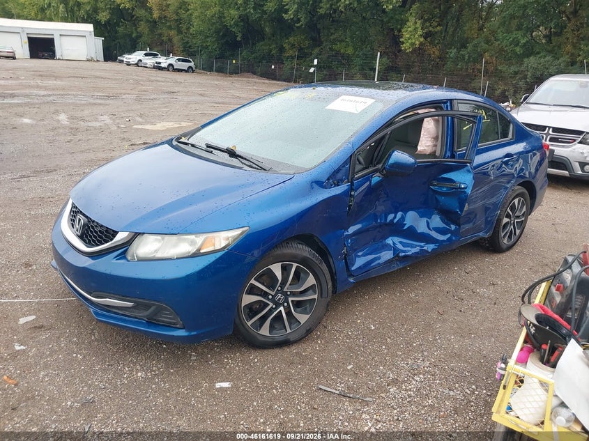 Vin: 19xfb2f85fe047845, lot: 46661418, honda civic ex 20152