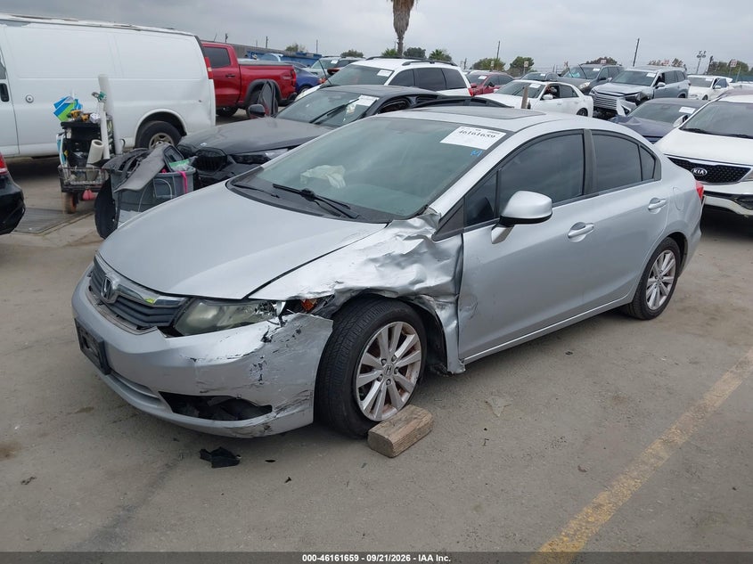 2012 Honda Civic Ex-L, Left Front, IAAI, VIN 2HGFB2F90CH566621 — photo 2