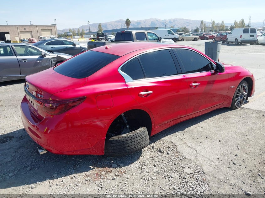 Vin: jn1fv7ar6jm700121, lot: 46662301, infiniti q50 3.0t red sport 400 20184