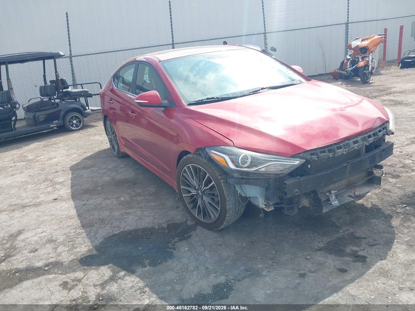 Vin: kmhd04lb7ju522975, lot: 46662581, hyundai elantra sport 2018 img_1