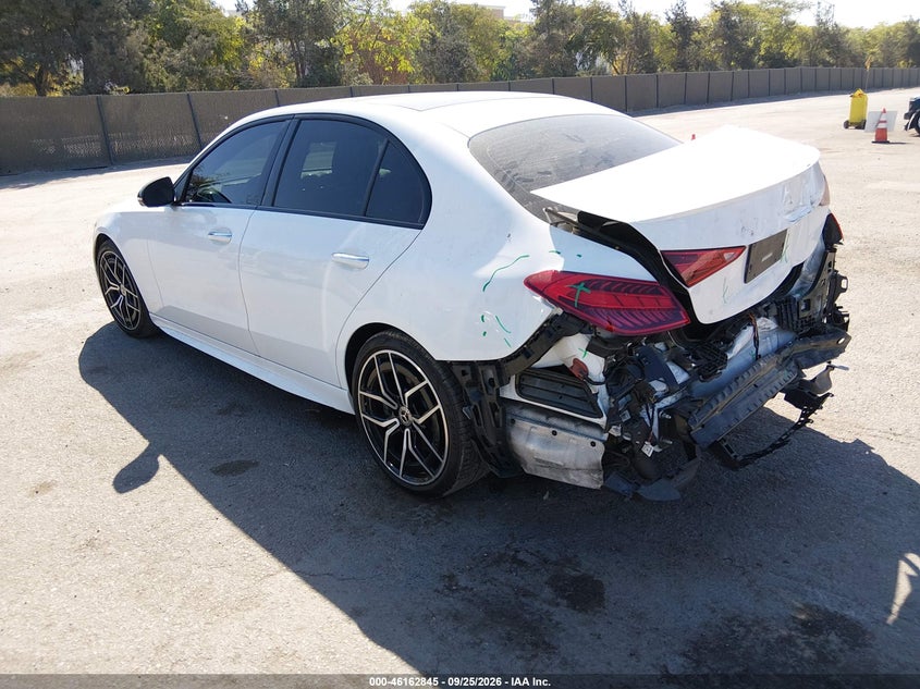 Vin: w1kaf4gb3nr038350, lot: 46662644, mercedes-benz c 300 sedan 20223
