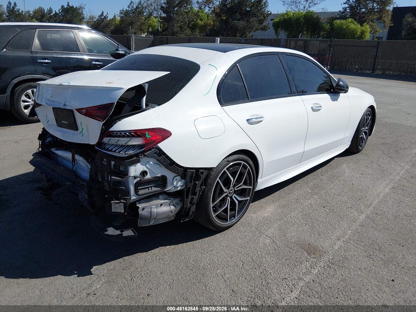 Vin: w1kaf4gb3nr038350, lot: 46662644, mercedes-benz c 300 sedan 20224