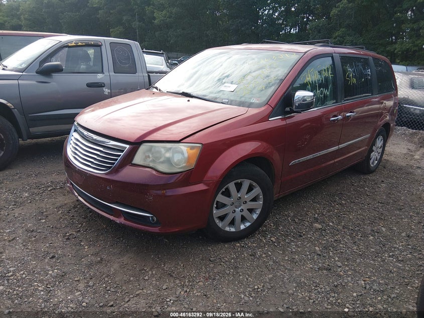 Vin: 2a4rr8dgxbr610834, lot: 46663091, chrysler town & country touring-l 20112
