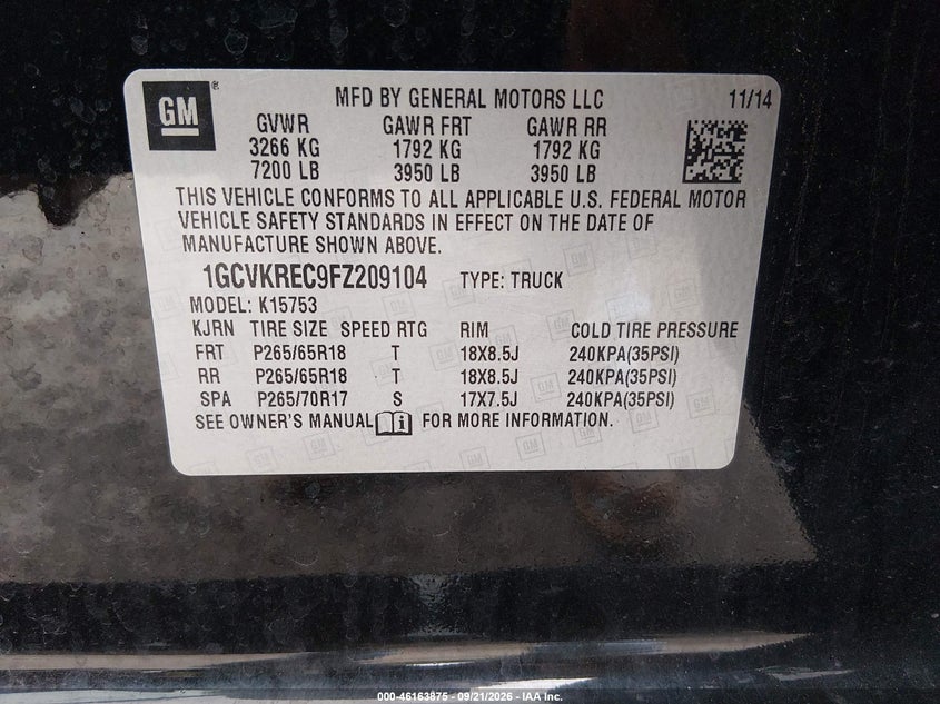 2015 CHEVROLET SILVERADO 1500 1LT · Photo 9