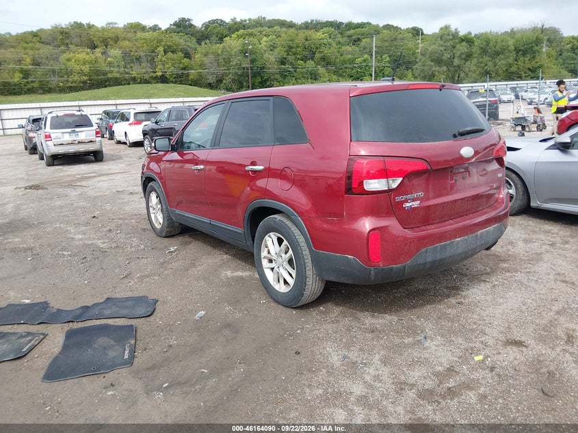 Vin: 5xykt3a64fg587732, lot: 46663932, kia sorento lx 20153