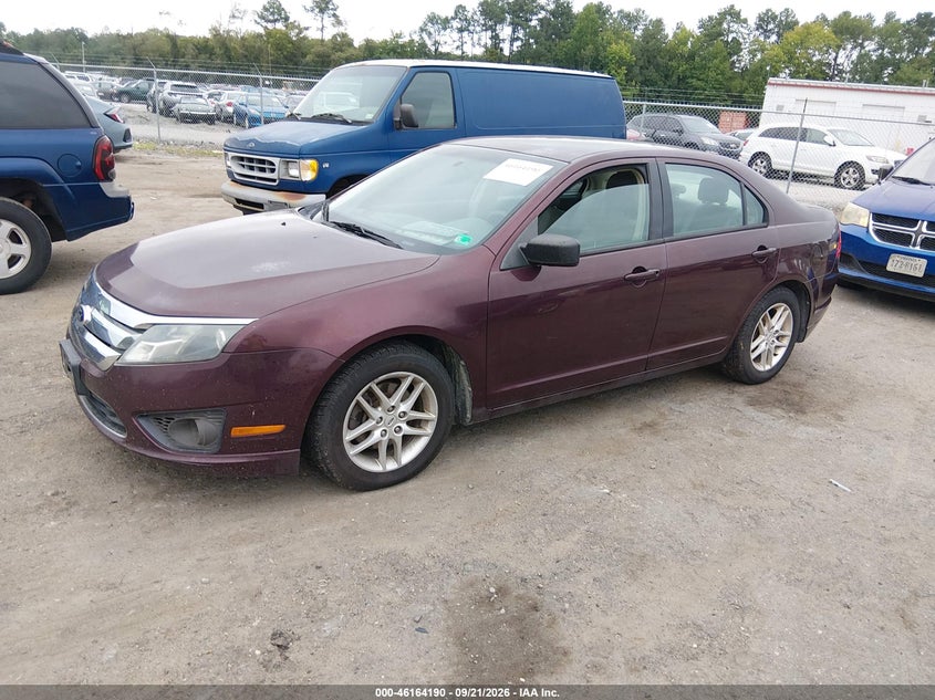 Vin: 3fahp0ga4cr449821, lot: 46664032, ford fusion s 20122