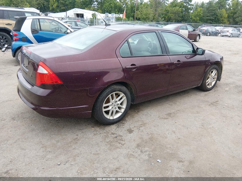 Vin: 3fahp0ga4cr449821, lot: 46664032, ford fusion s 20124