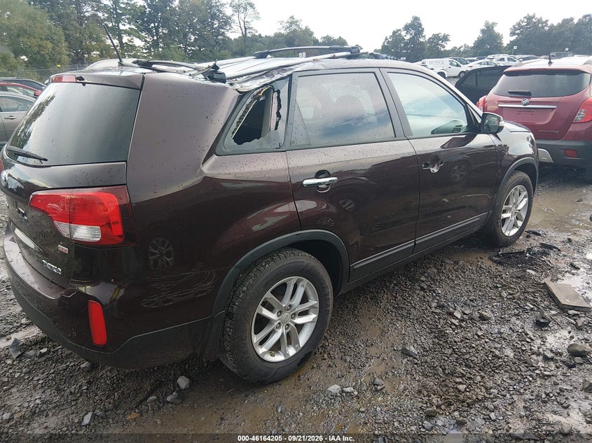 Vin: 5xykt4a60fg632087, lot: 46664047, kia sorento lx 20154