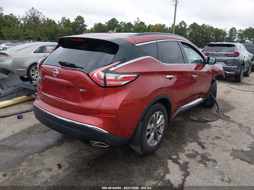 Vin: 5n1az2mgxfn271345, lot: 46664136, nissan murano sv 20154