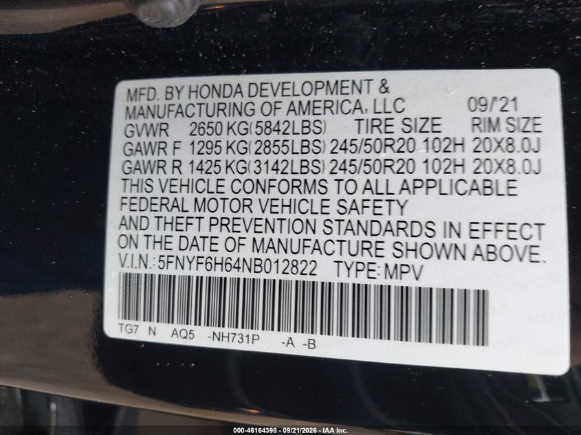2022 HONDA PILOT AWD TOURING 7 PASSENGER · Photo 9