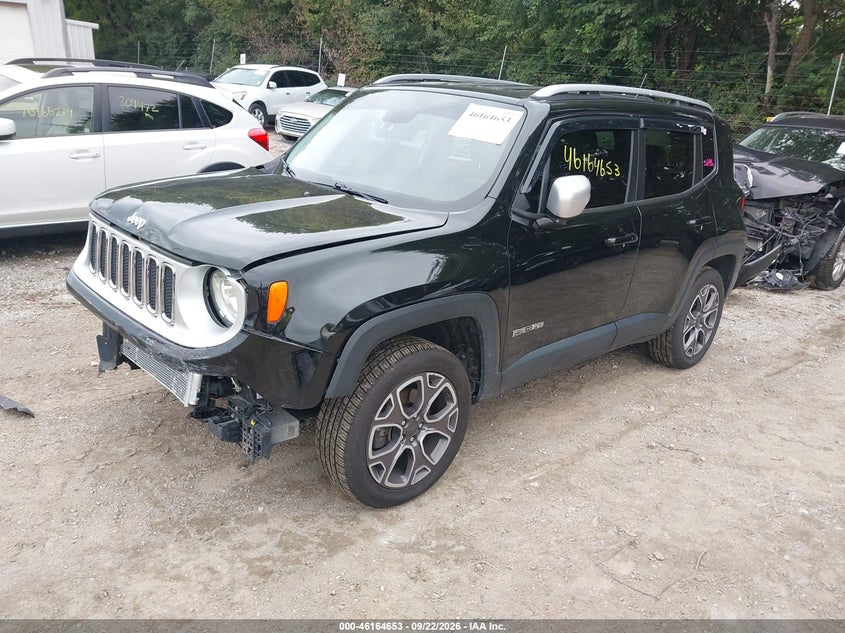 Vin: zaccjbdbxhpe58880, lot: 46664494, jeep renegade limited 4x4 20172