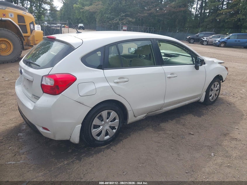 Vin: jf1gpaa66g9267562, lot: 46664954, subaru impreza 2.0i 20164