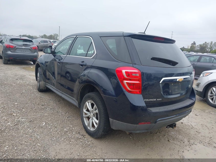 Vin: 2gnfleek9h6205562, lot: 46665000, chevrolet equinox ls 20173