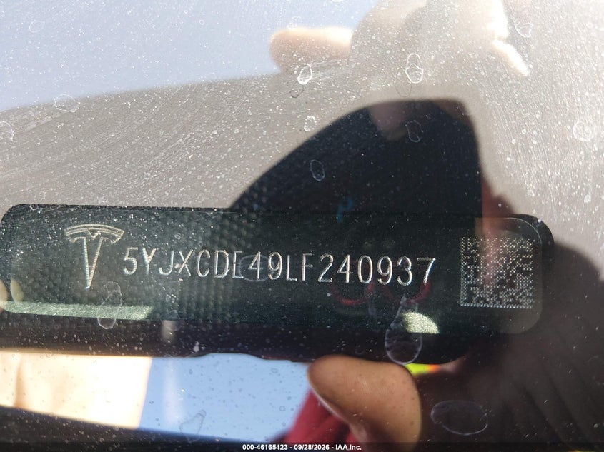 TESLA MODEL X 2020 VIN 5YJXCDE49LF240937