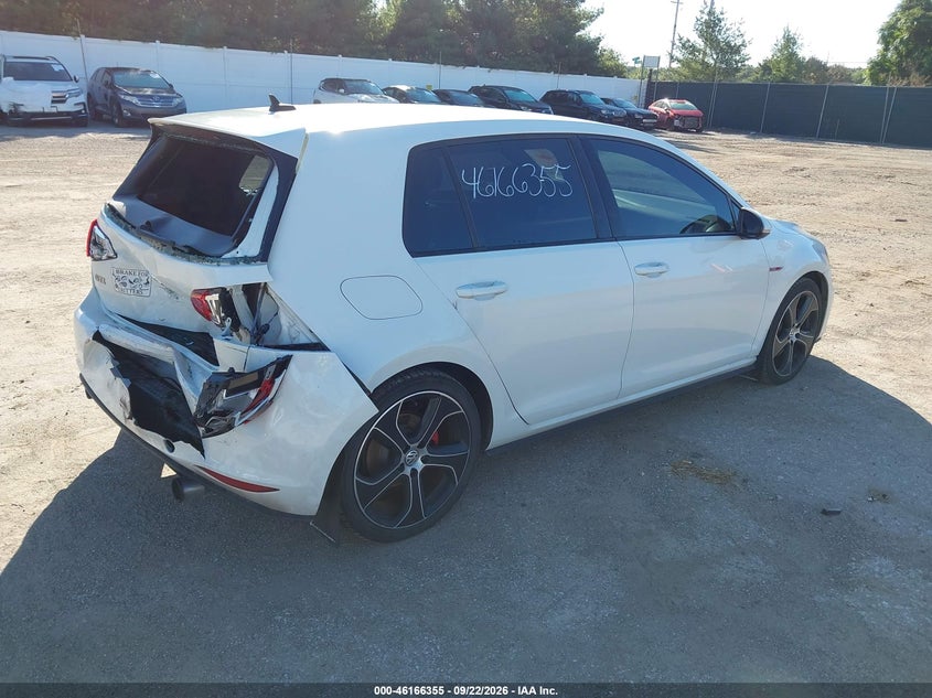 Vin: 3vw4t7au5hm004229, lot: 46666196, volkswagen golf gti s 4-door 20174