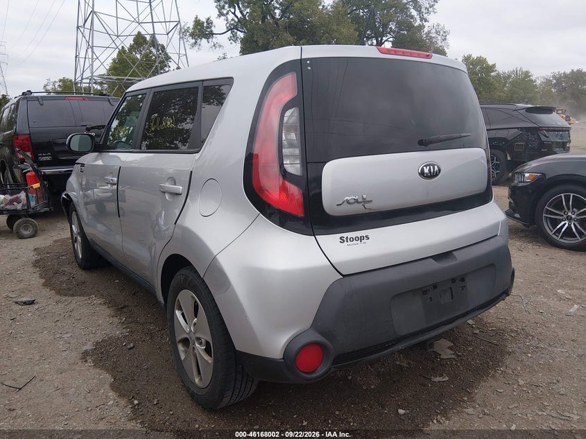 Vin: kndjn2a23g7864155, lot: 46667844, kia soul 20163