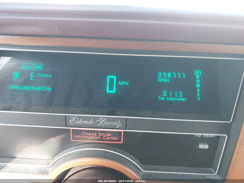 CADILLAC ELDORADO 1988 VIN 1G6EL1158JU629404