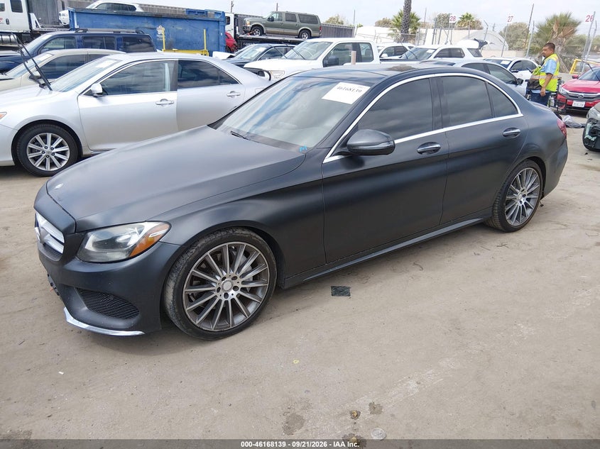 2016 Mercedes-Benz C 300 Sport, Right Rear, IAAI, VIN 55SWF4JB3GU129120 — photo 2