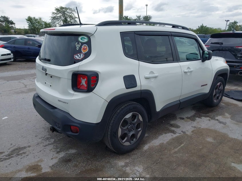 Vin: zaccjaab9hpe80299, lot: 46668076, jeep renegade sport fwd 20174