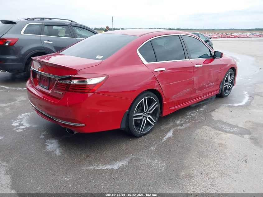 Vin: 1hgcr2f65ga234456, lot: 46668543, honda accord sport 20164