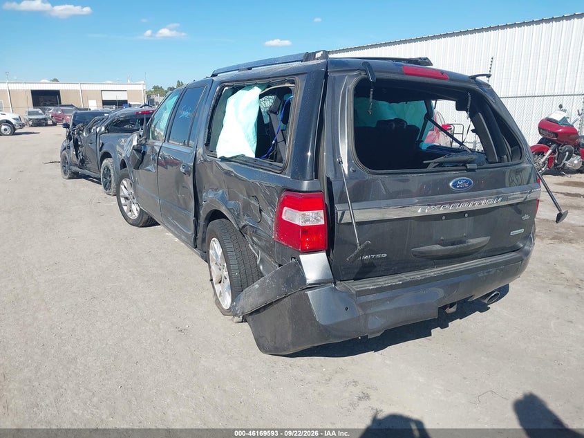 Vin: 1fmjk2at9gef11735, lot: 46669435, ford expedition el limited 20163