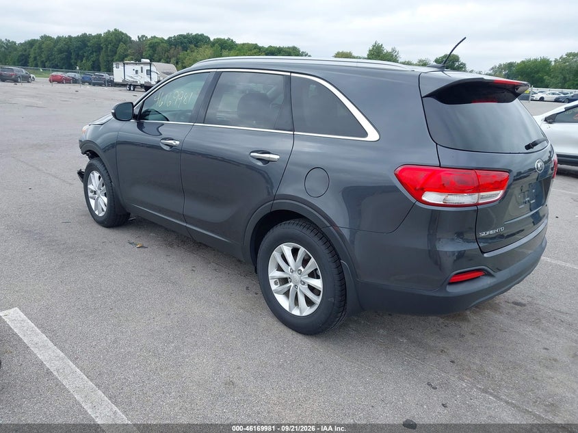 Vin: 5xypg4a31hg221106, lot: 46669823, kia sorento 2.4l lx 20173