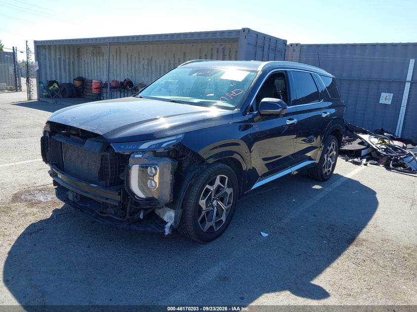 Vin: km8r7dhe5mu274489, lot: 46670045, hyundai palisade calligraphy 20212