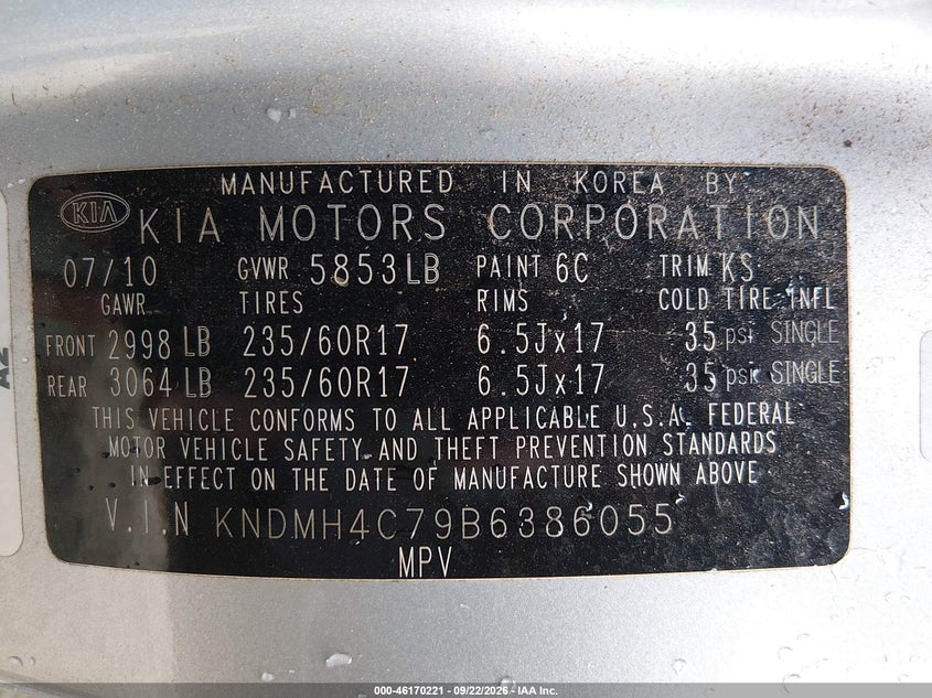 2011 KIA SEDONA EX · Фото 9