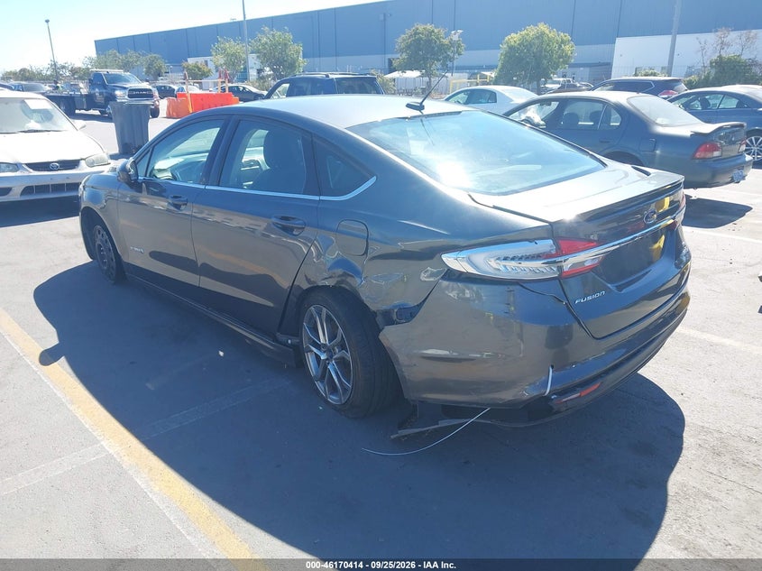 Vin: 3fa6p0lu5hr248170, lot: 46670256, ford fusion hybrid se 20173
