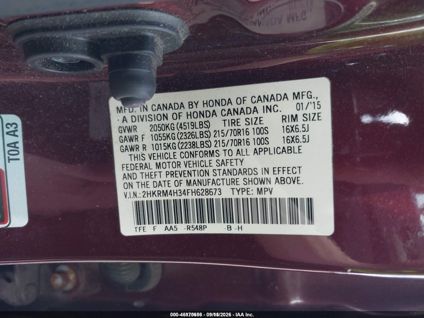2015 HONDA CR-V LX · Фото 9
