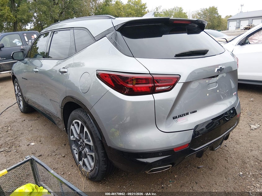 Vin: 3gnkbkrs3ss107002, lot: 46670794, chevrolet blazer awd rs 20253