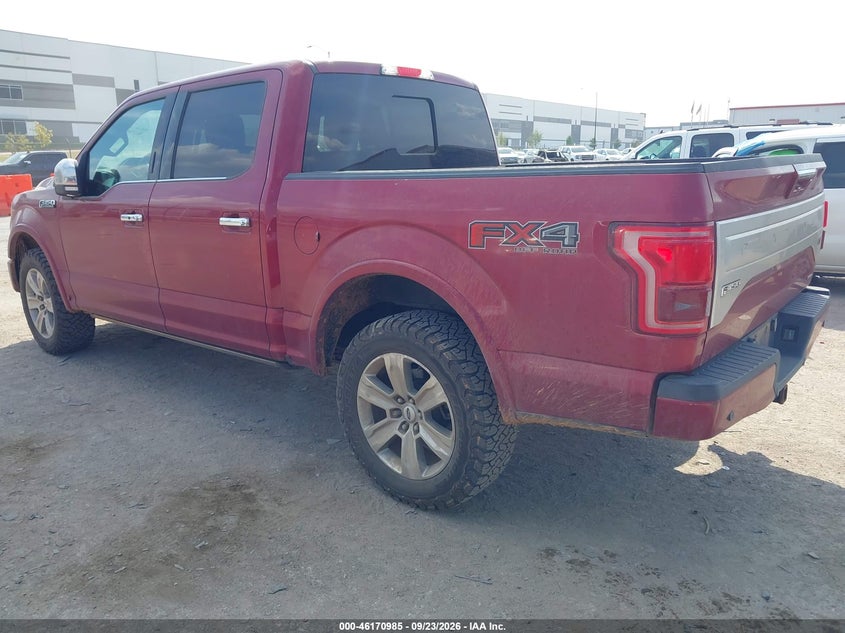 Vin: 1ftew1efxffb47486, lot: 46670827, ford f-150 platinum 20153