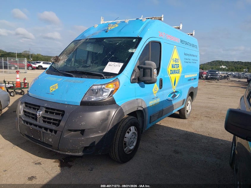 Vin: 3c6trvcg2ge128919, lot: 46671115, ram promaster 2500 high roof 20162