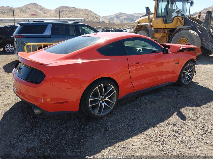 Vin: 1fa6p8cf8f5393509, lot: 46671399, ford mustang gt premium 20154