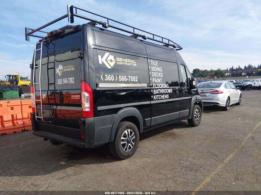 Vin: 3c6lrvbgxse564041, lot: 46671405, ram promaster 1500 slt high roof 136 wb 20254